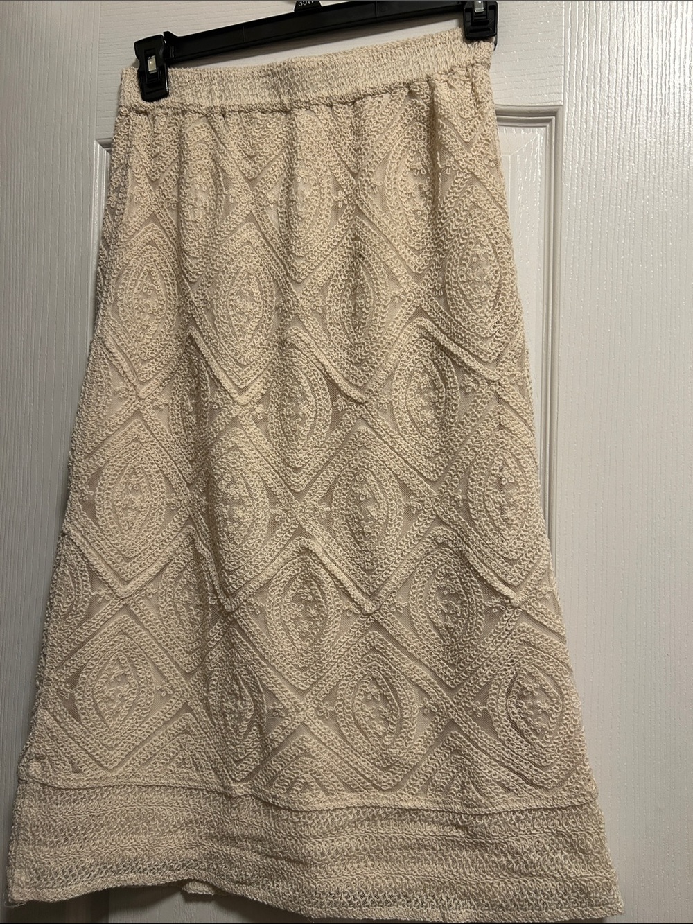 Ultra Pink Cream Textured Midi Skirt